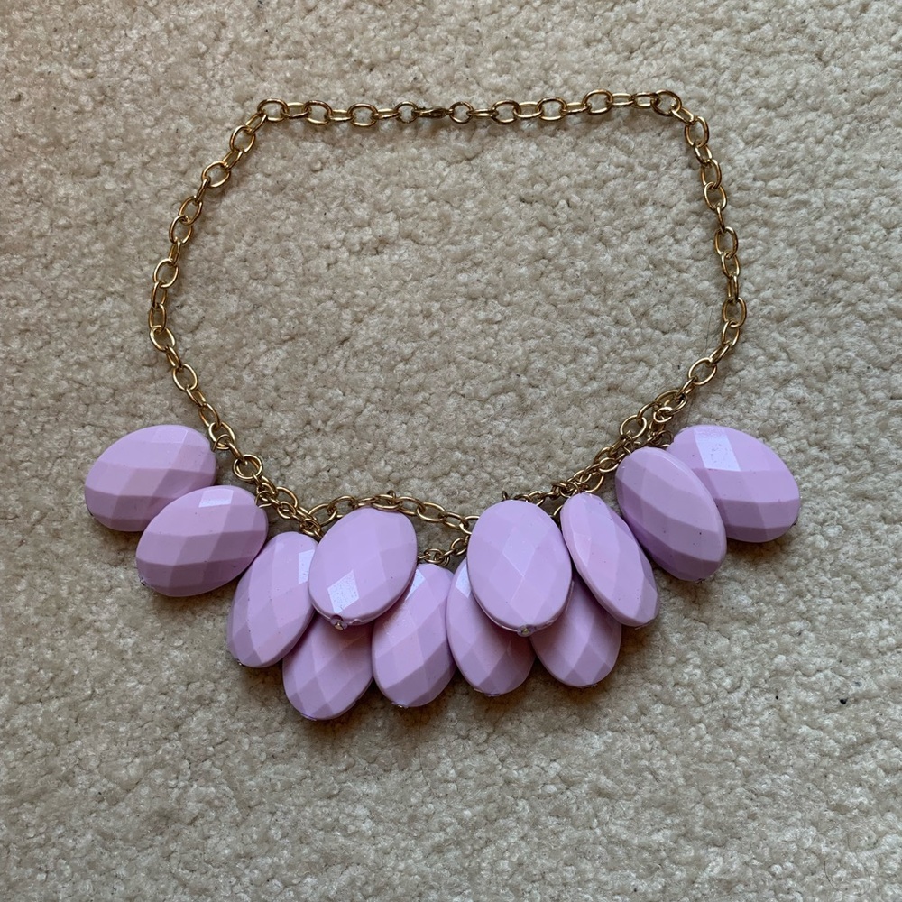 Gold and purple statement necklace